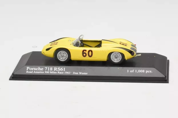 Minichamps Porsche 718 Rs61 Spider N 60 Roar America 500 Miles 1963 Don Wester 1:43 430636560